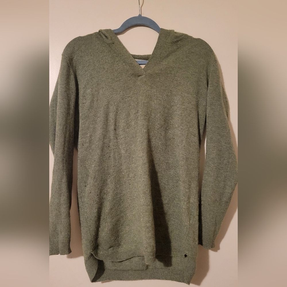 Green Cashmere Hooded Sweater